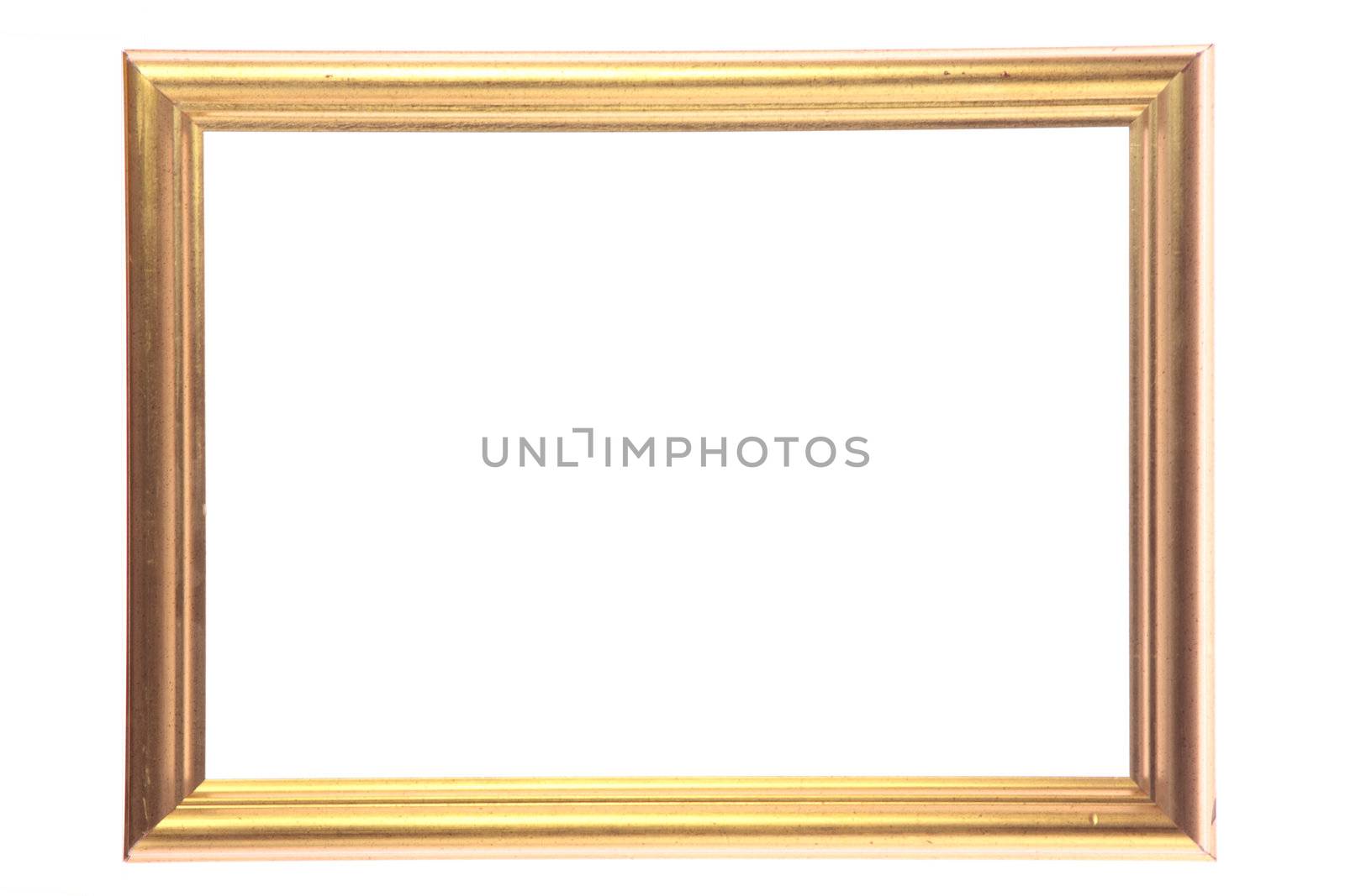 Picture gold frame isolated on white background