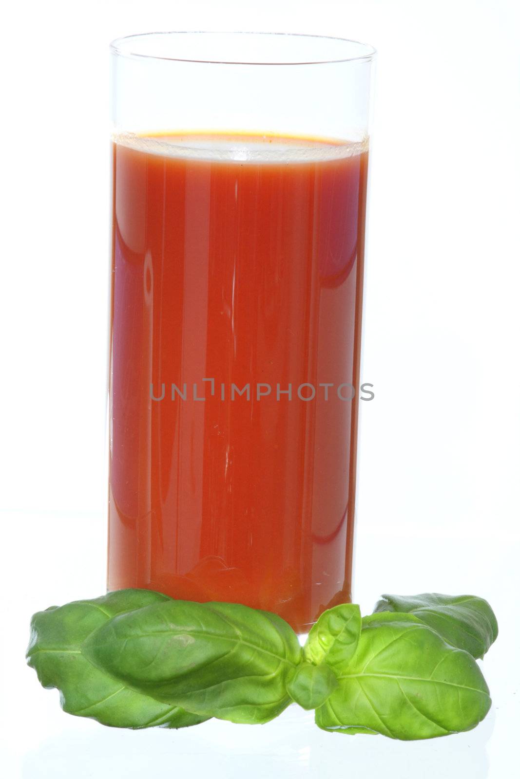 Tomato juice isolated on white bckground