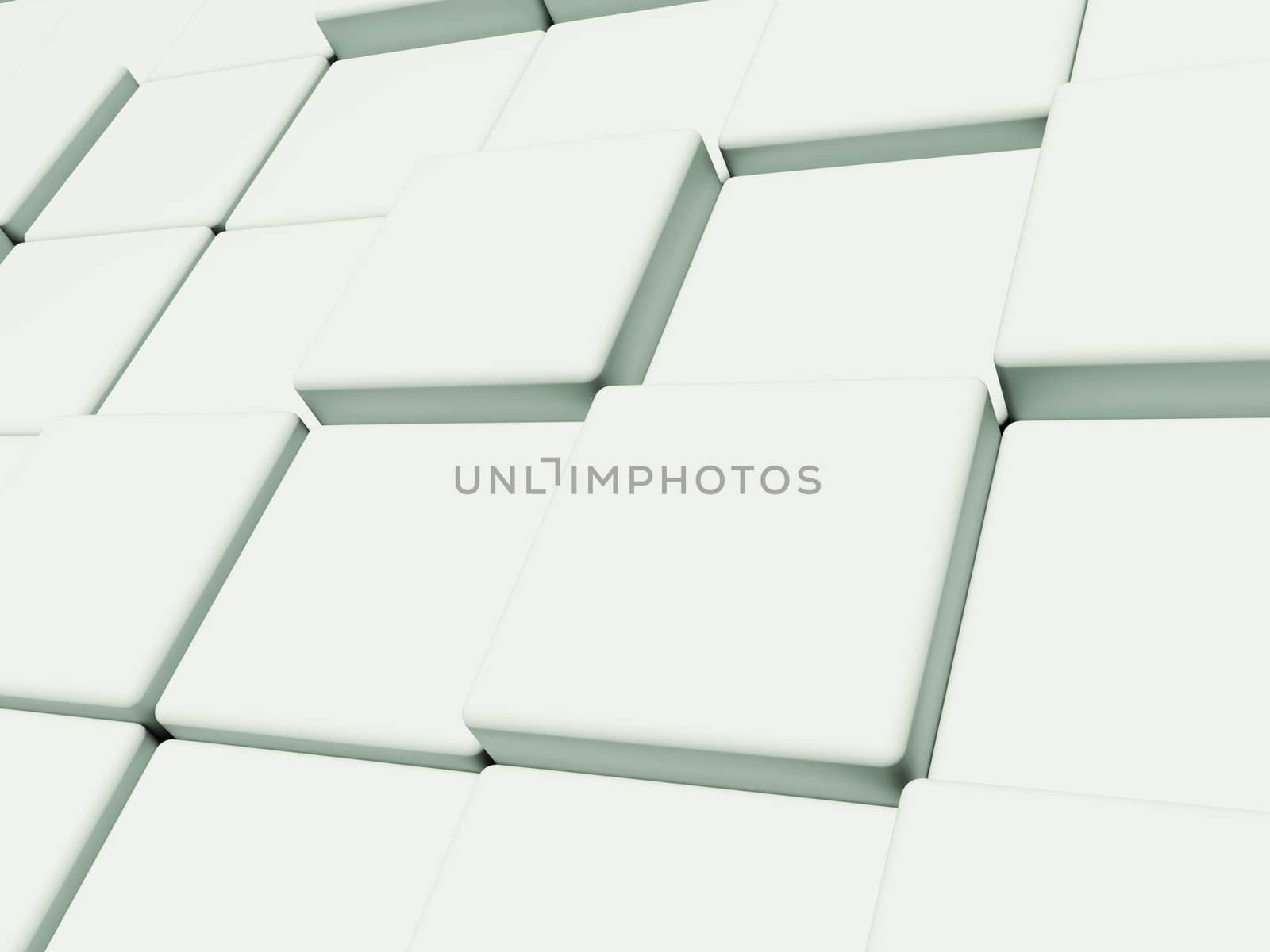 wall of white rounded cubes where each element is shifted relative to each other. Abstract background/