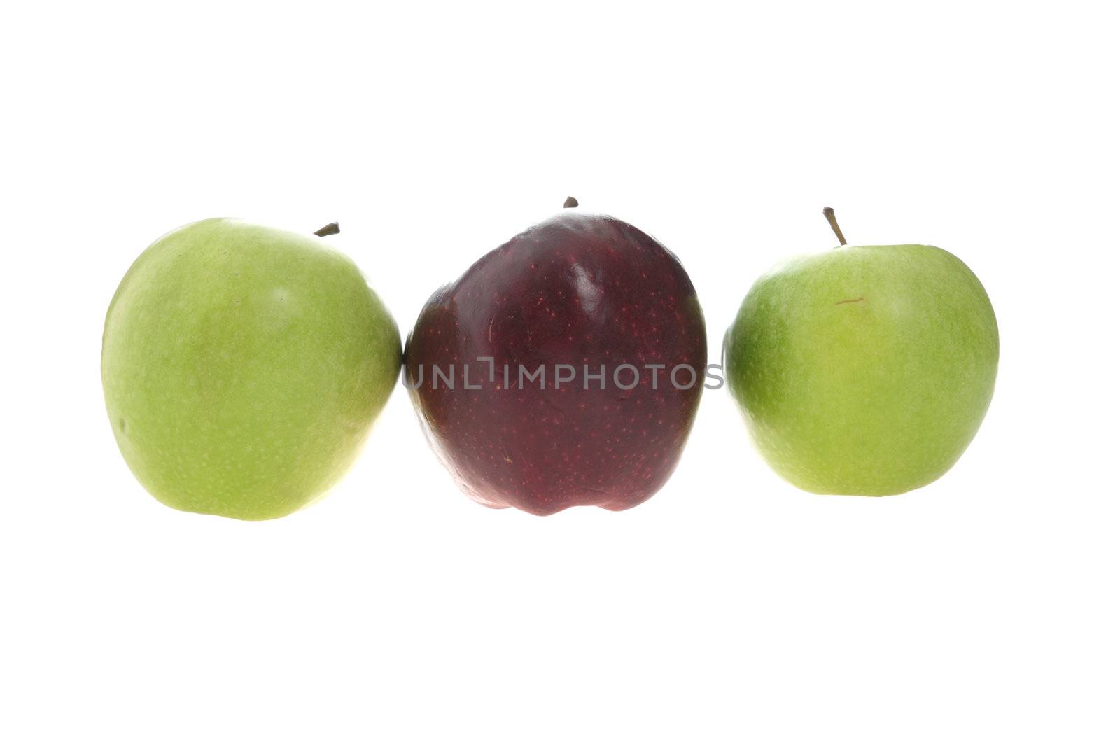 Two green apples and one red by BDS