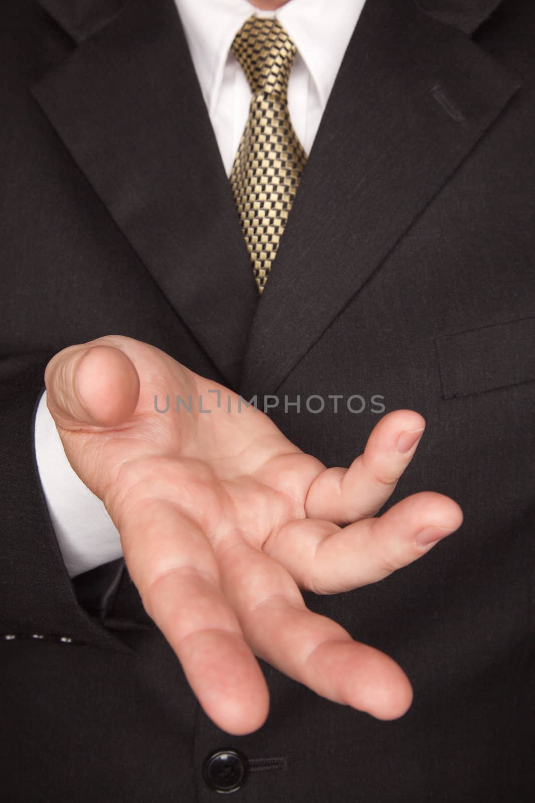 Businessman Gesturing with Hand by Feverpitched