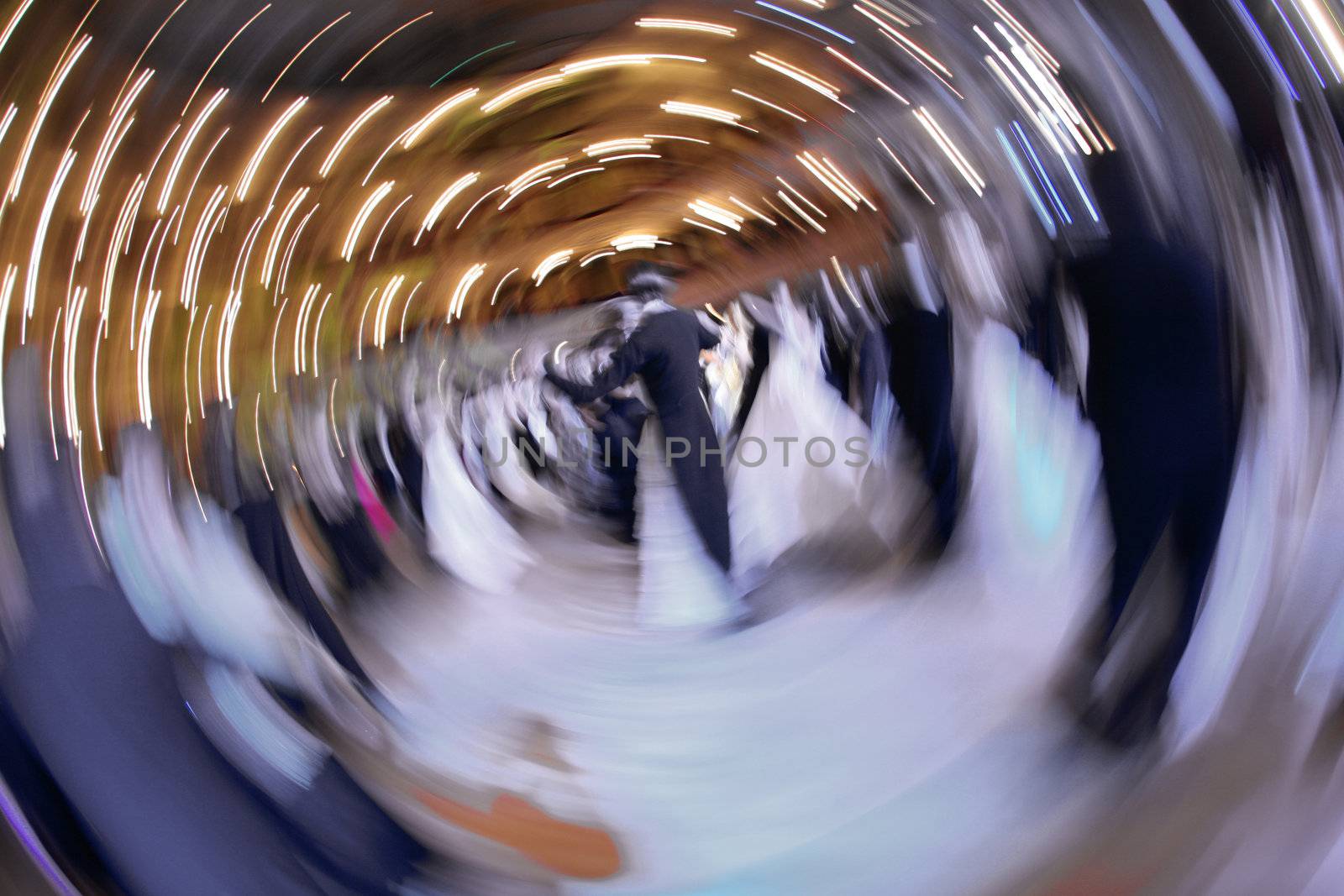 dancing people on Viennese Ball in the opera