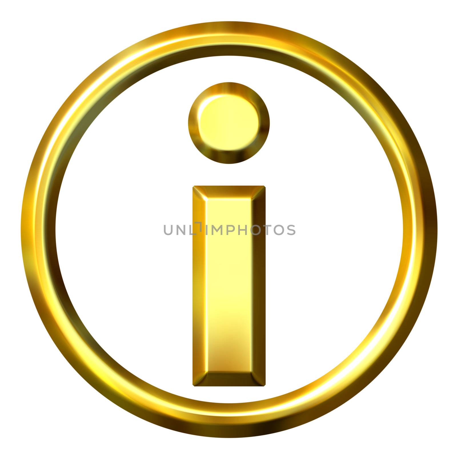 3D Golden Information Symbol by Georgios