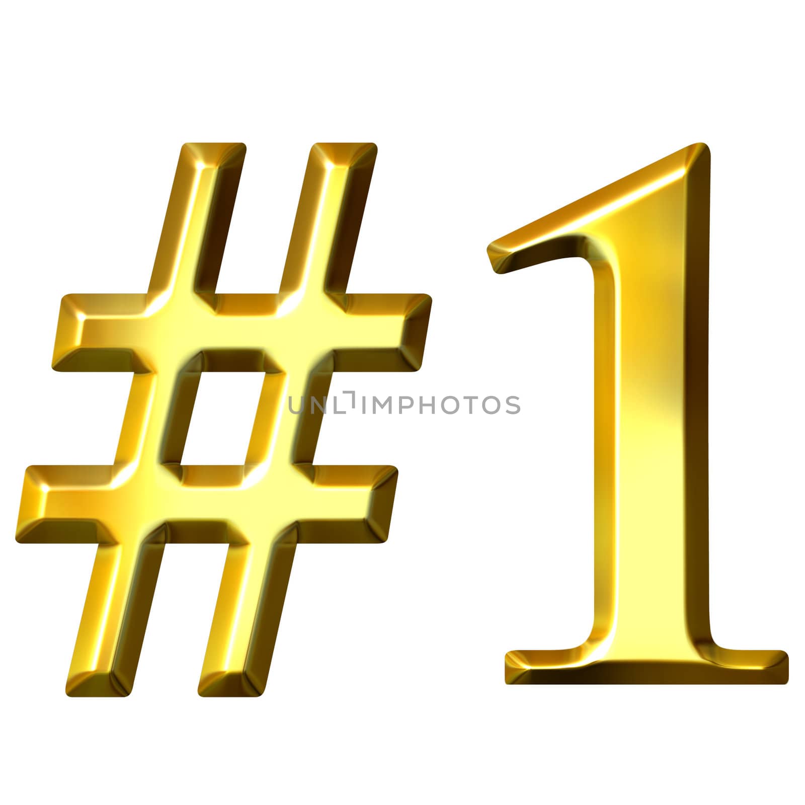 3D Golden Number 1 by Georgios