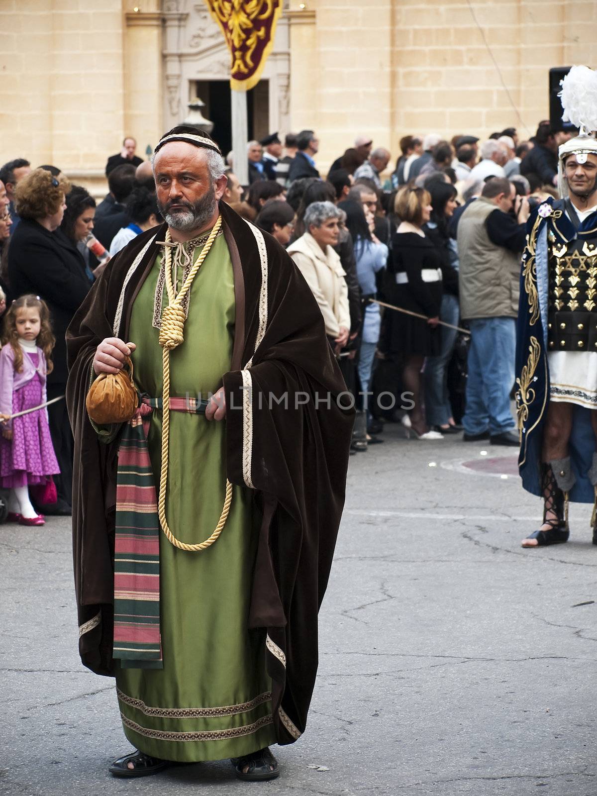 LUQA, MALTA - Friday 10th April 2009 - Biblical Judas during the Good Friday procession in Malta