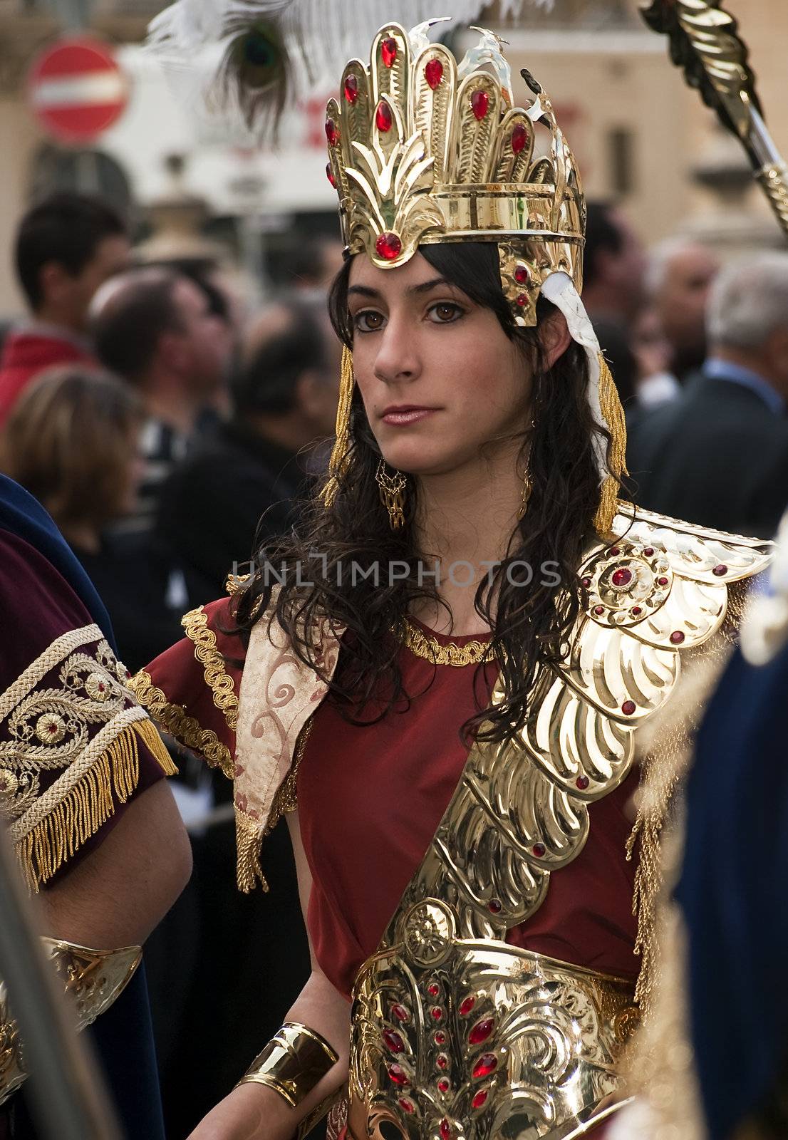 LUQA, MALTA - Friday 10th April 2009 - Persian Queen during the Good Friday procession in Malta