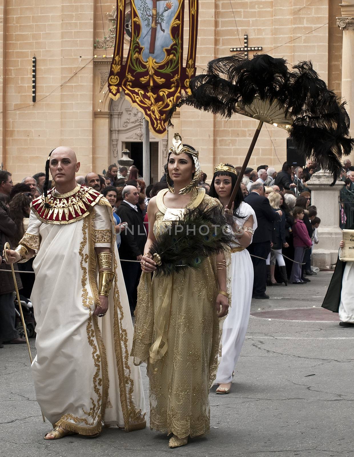 LUQA, MALTA - Friday 10th April 2009 - Egyptian pharaoh during the Good Friday procession in Malta