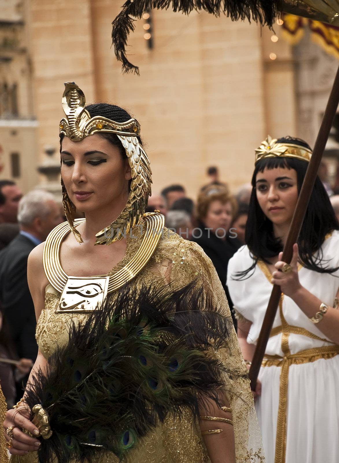 LUQA, MALTA - Friday 10th April 2009 - Egyptian queen during the Good Friday procession in Malta
