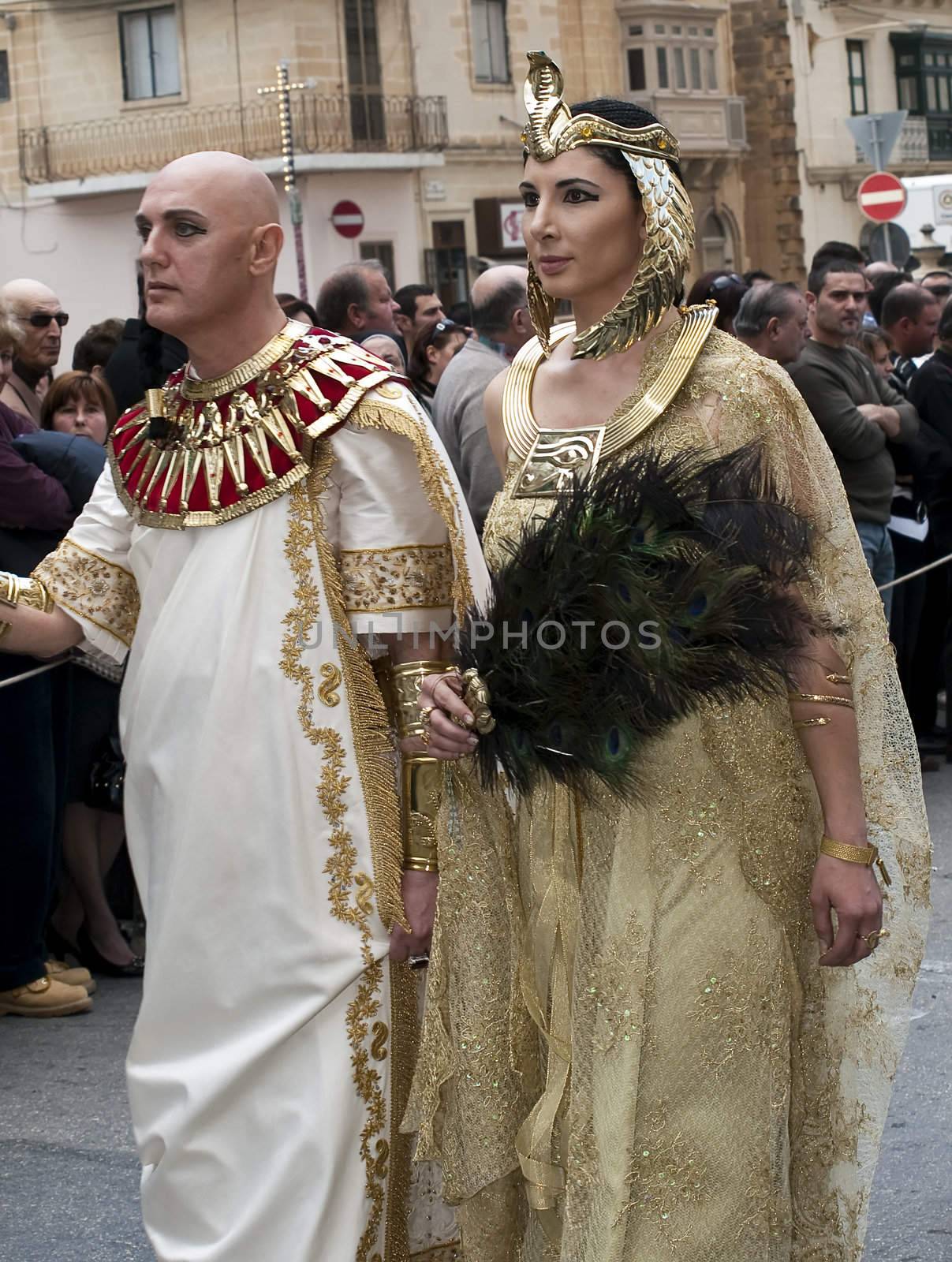 LUQA, MALTA - Friday 10th April 2009 - Egyptian queen during the Good Friday procession in Malta