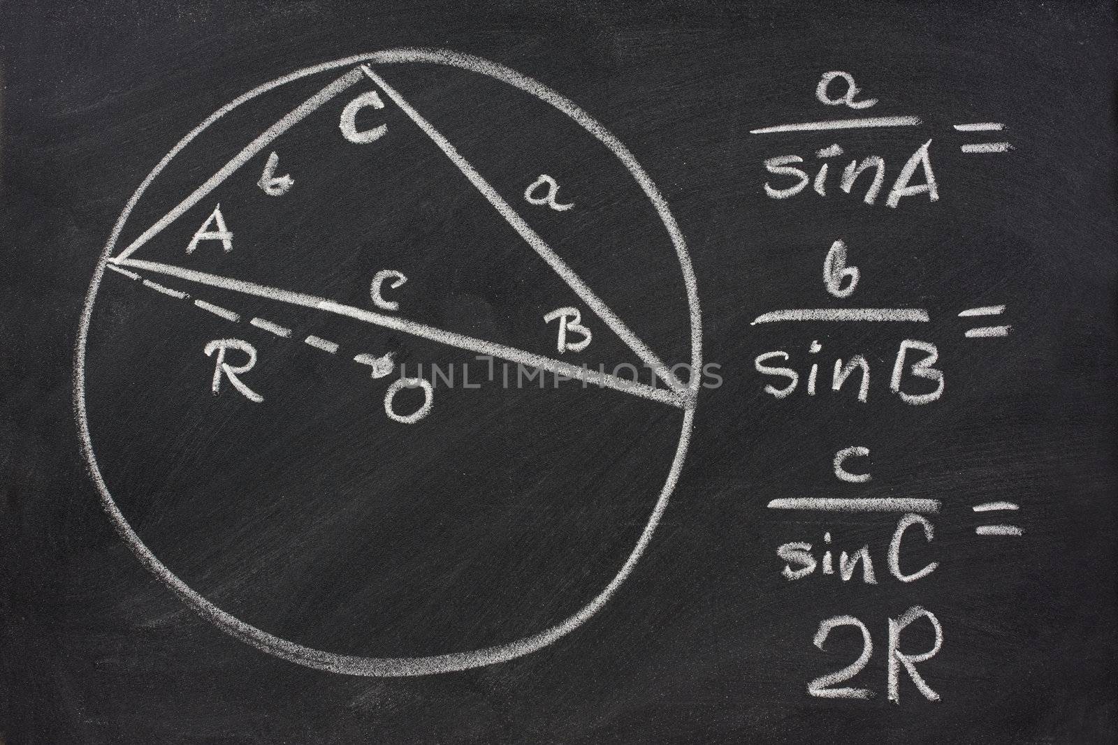 trigonometry law explained on blackboard by PixelsAway