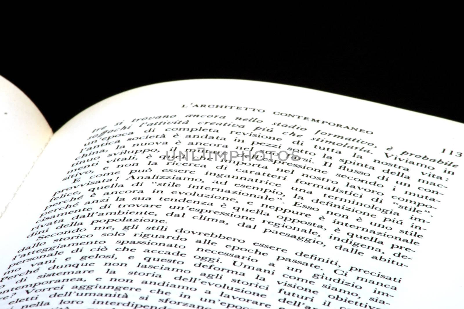 Closeup of an open book