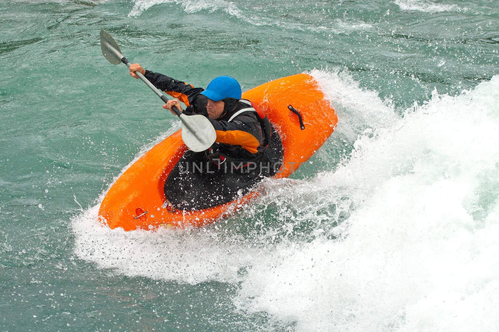 August kayak trip on the waterfalls of Norway