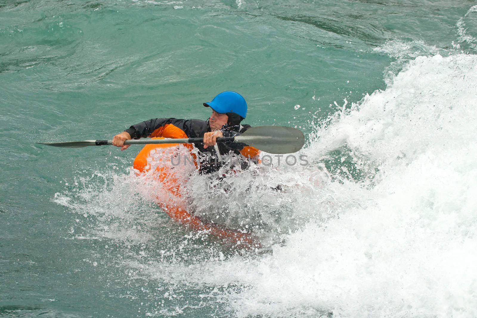 August kayak trip on the waterfalls of Norway