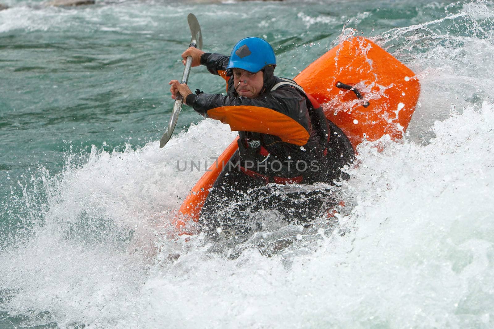 August kayak trip on the waterfalls of Norway