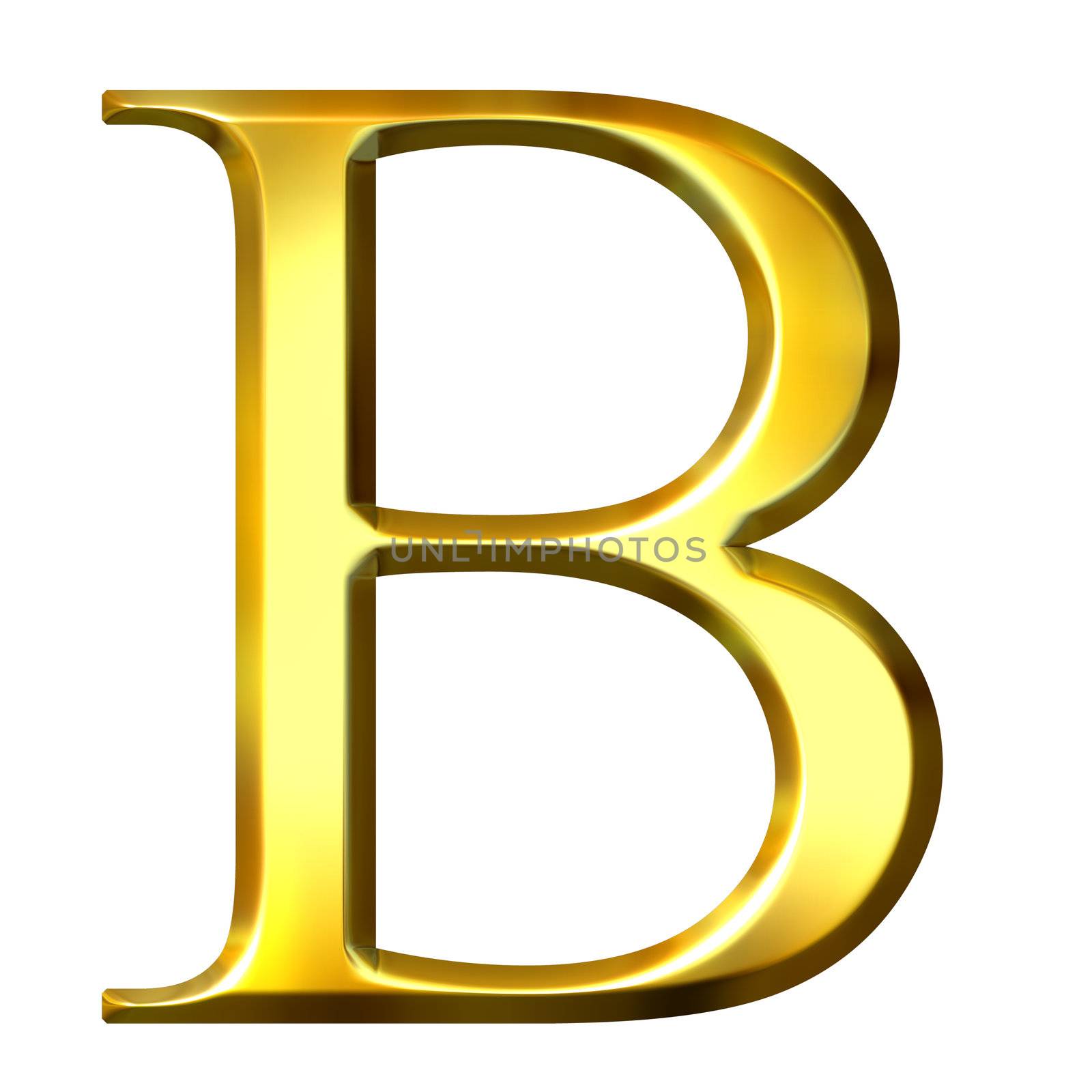 3D Golden Greek Letter Beta by Georgios