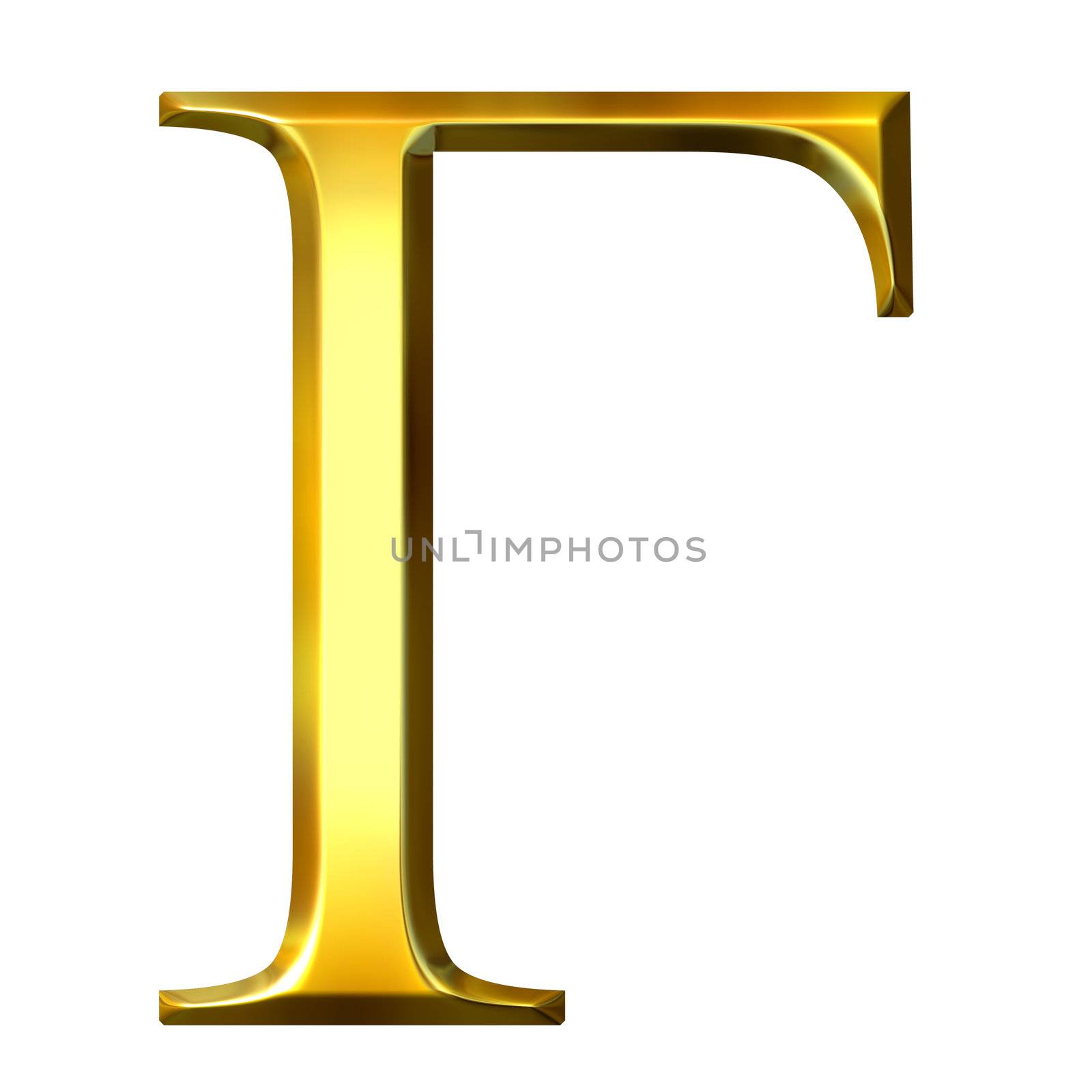 3D Golden Greek Letter Gamma by Georgios