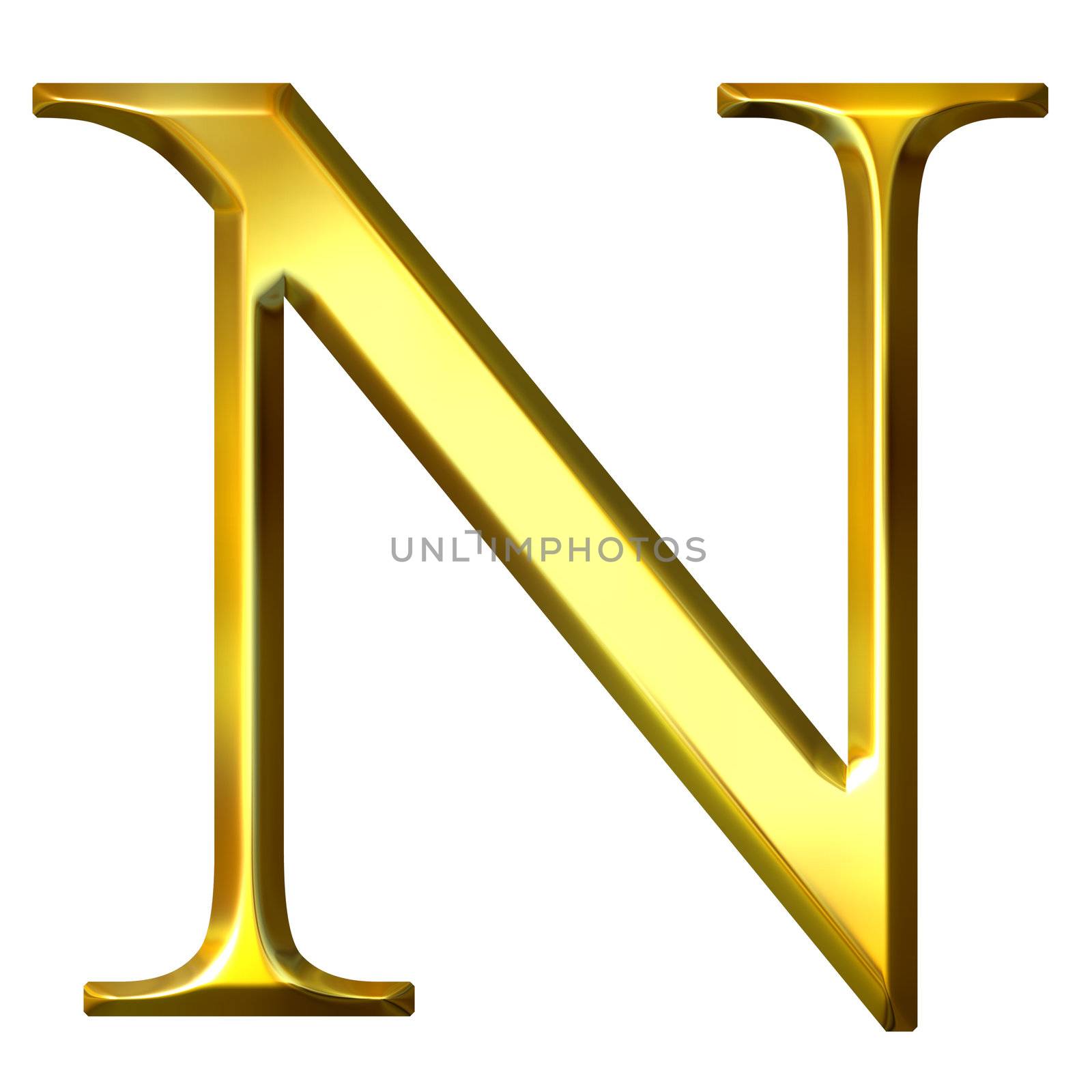 3D Golden Greek Letter Ny by Georgios