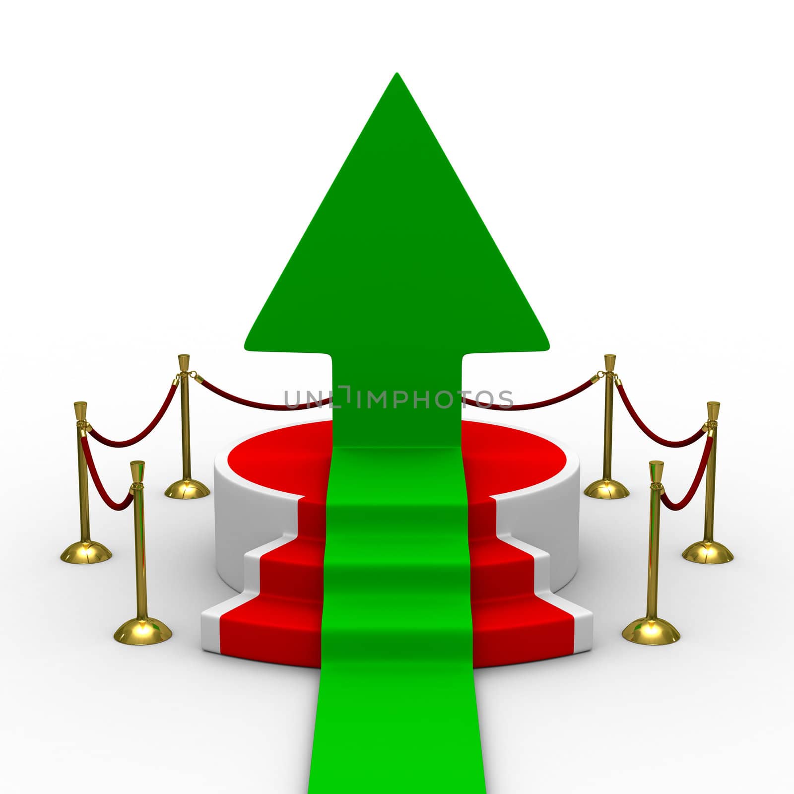 podium on white background. Isolated 3D image