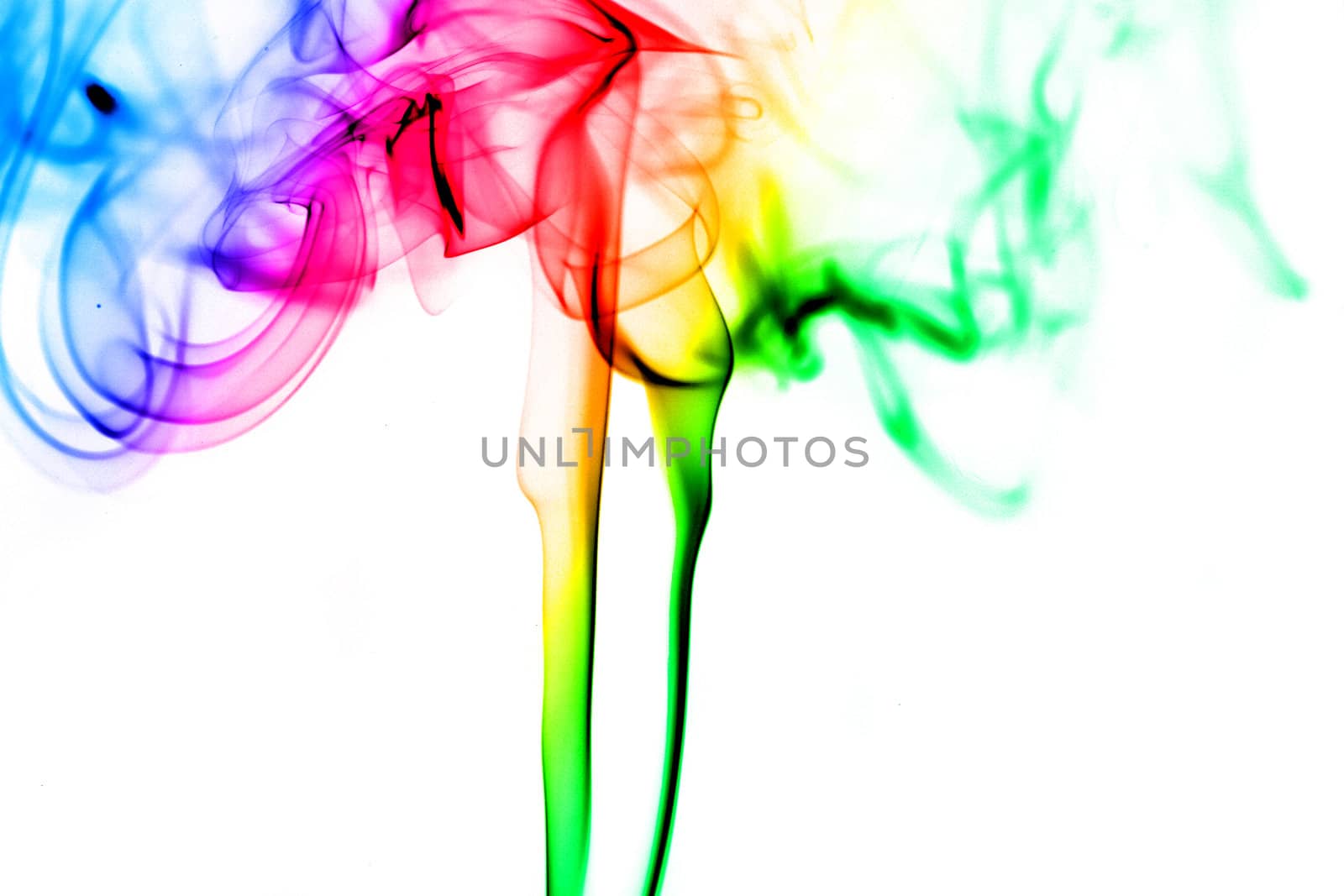 Colorful abstract smoke isolated on white,pleasant colors.