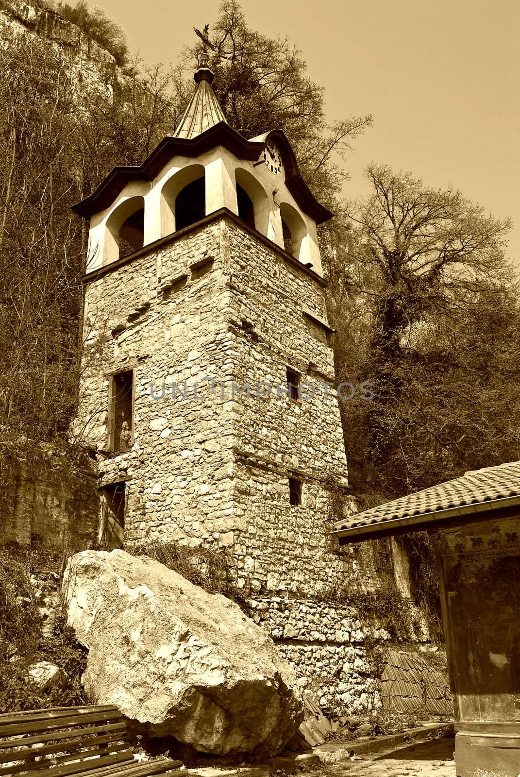 church and clock tower by Dessie_bg