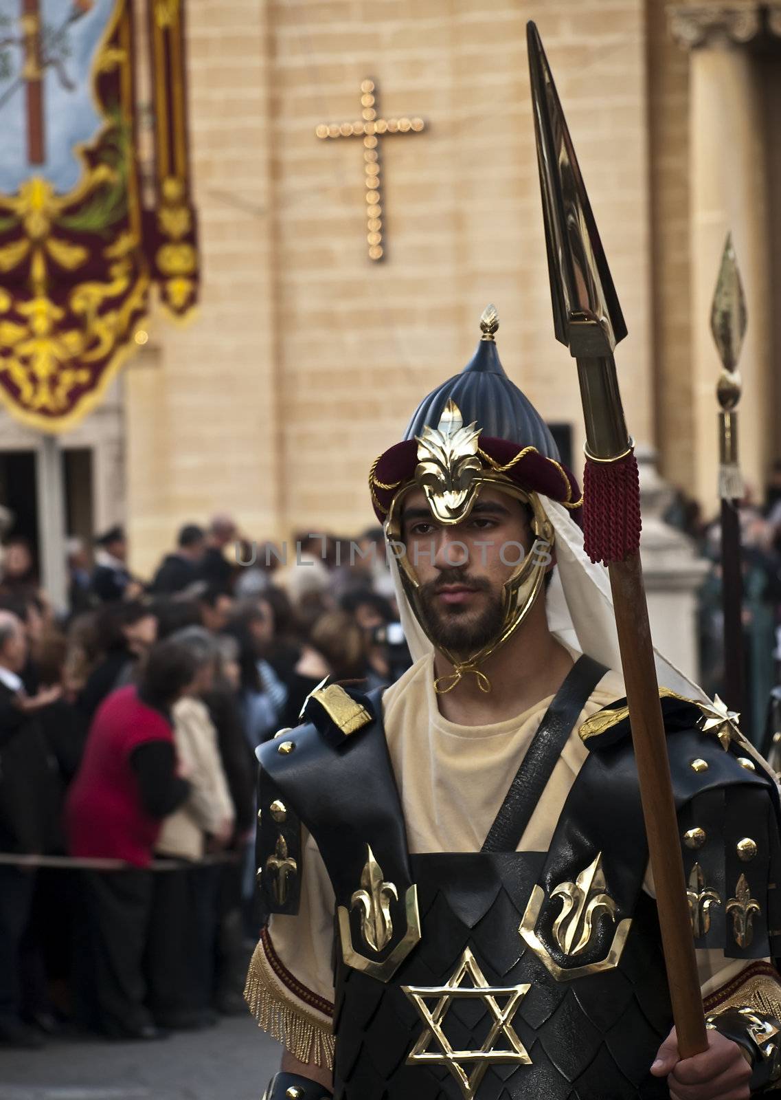 LUQA, MALTA - APR10 - Herod and Jewish soldiers during the Good Friday procession in the village of Luqa in Malta April 10, 2009