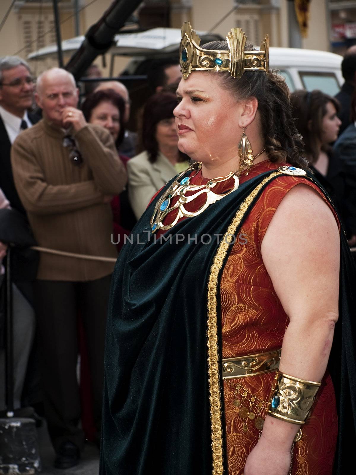 LUQA, MALTA - APR10 - Biblical rincess and soldiers during the Good Friday procession in Malta April 10, 2009