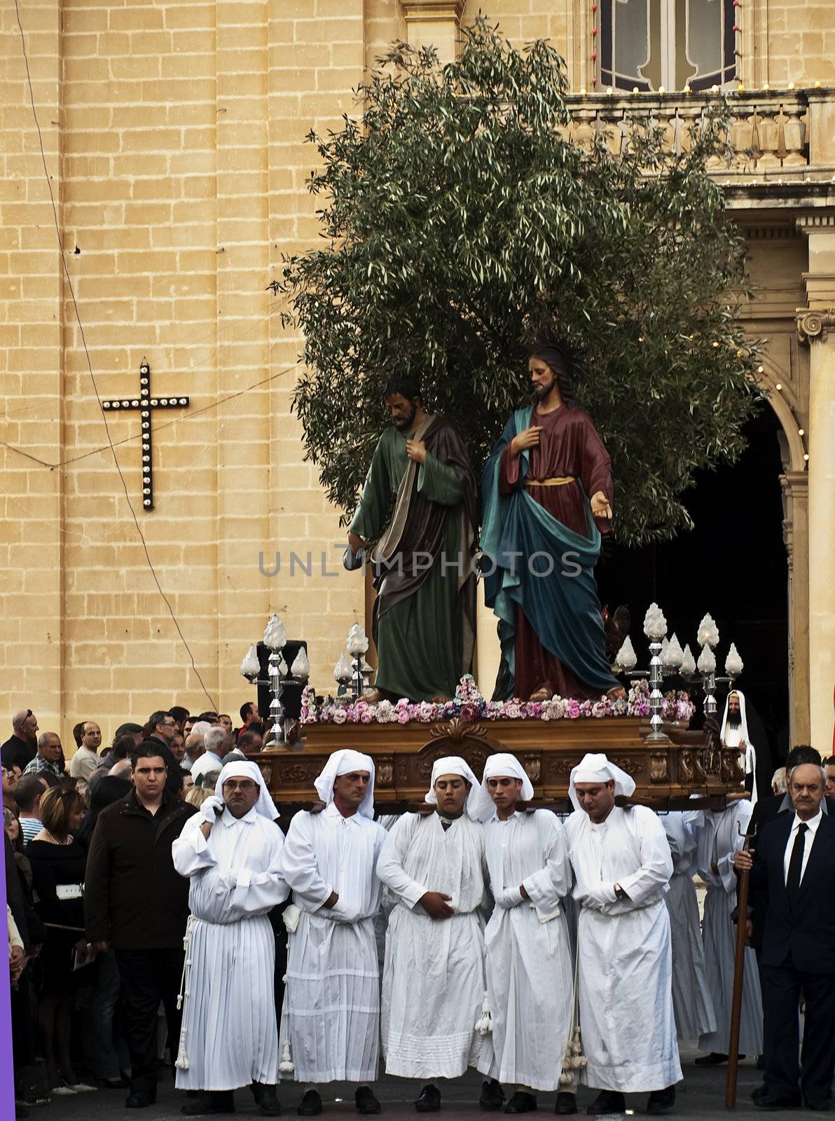LUQA, MALTA - APR10 - Biblical enactment of the passion during the Good Friday procession in Malta April 10, 2009
