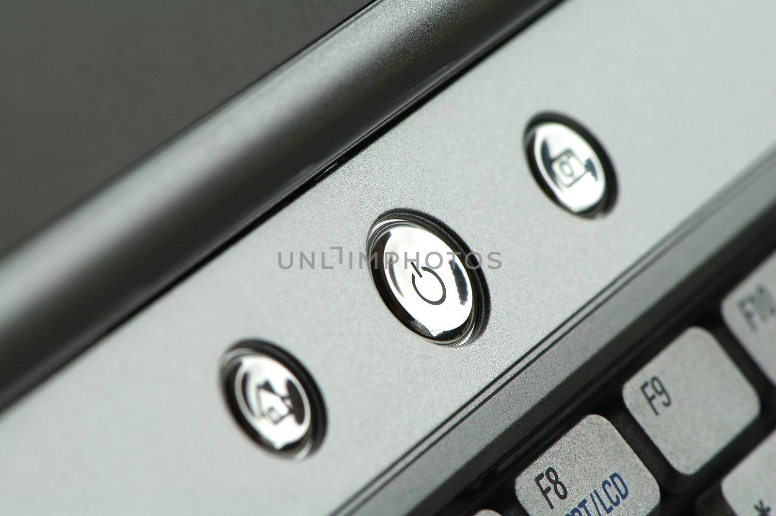 The close up shot of set of buttons of a notebook