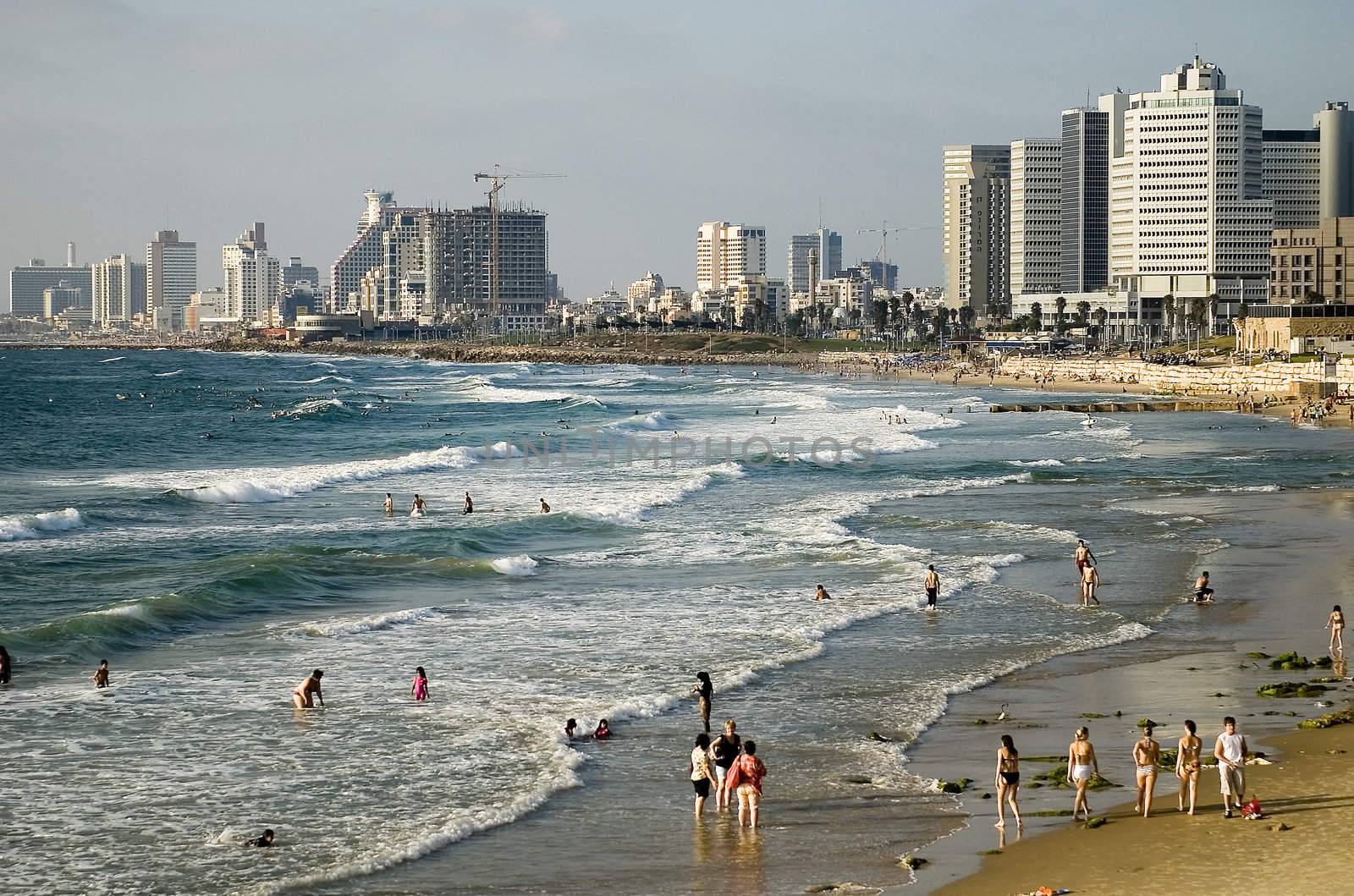 Summer on the sea coast in Tel-Aviv