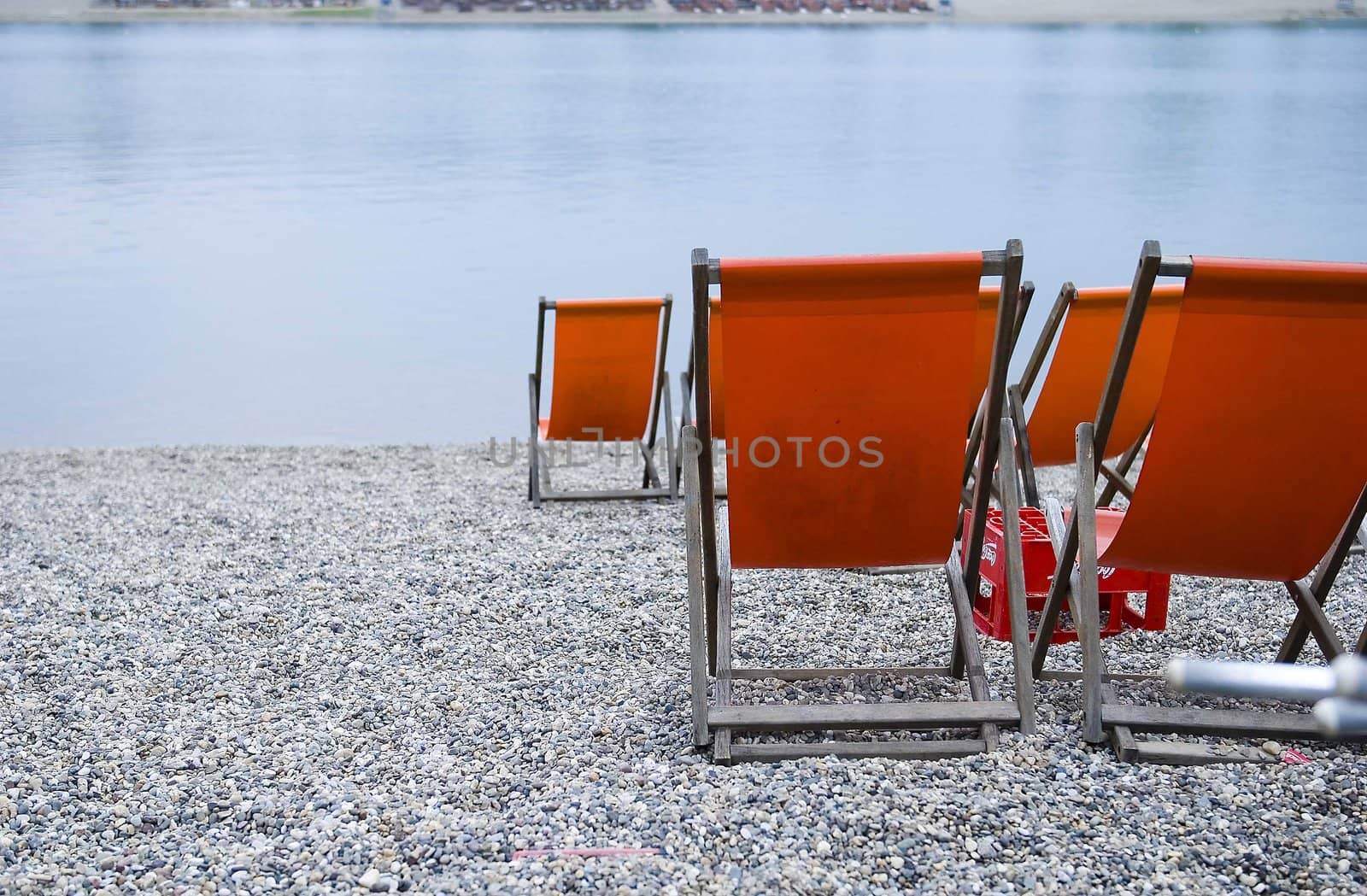 Chairs on the bank before opening season