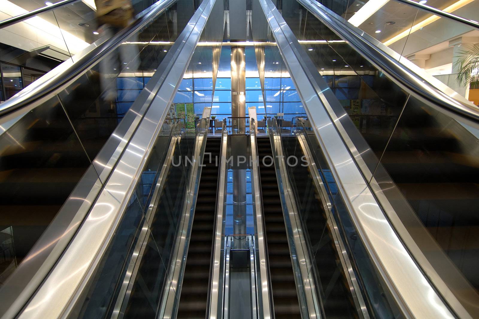 The Escalators in the terminal of airport