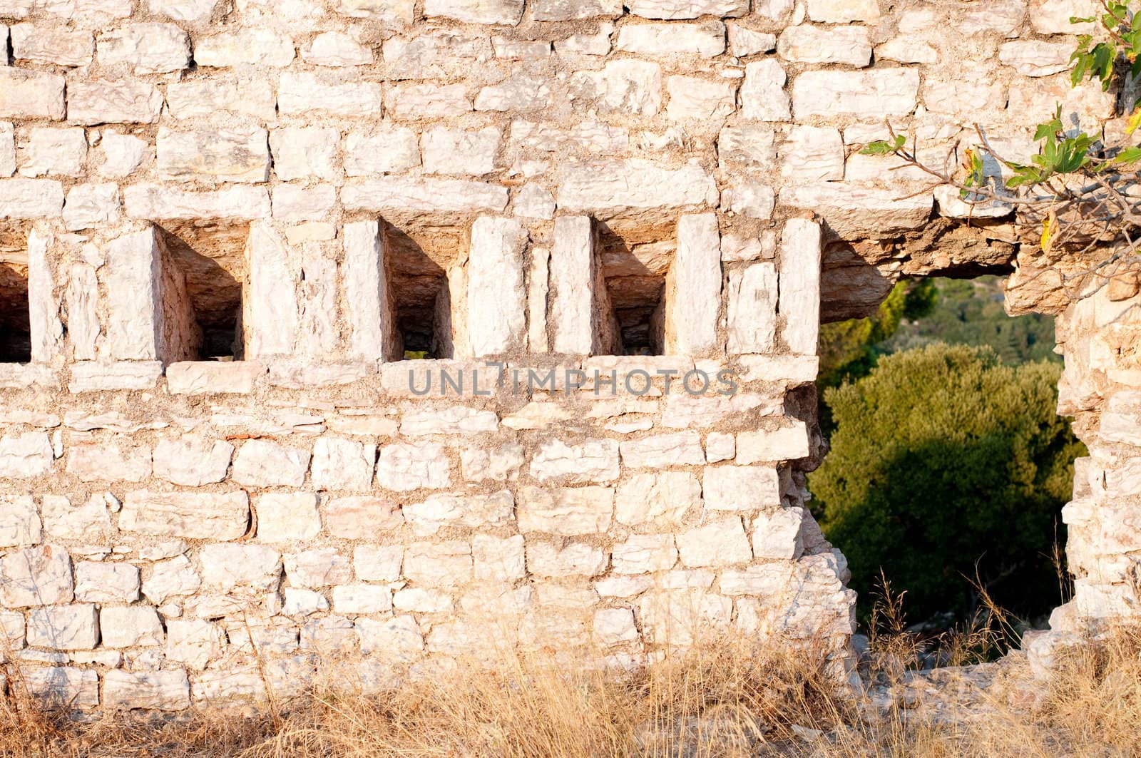 fortress in Sutomore, Montenegro, during summer sunset