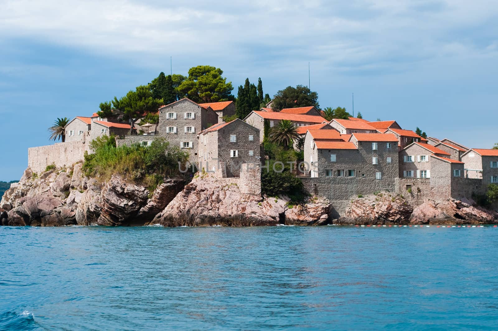 view of Sveti Stefa island from the boat