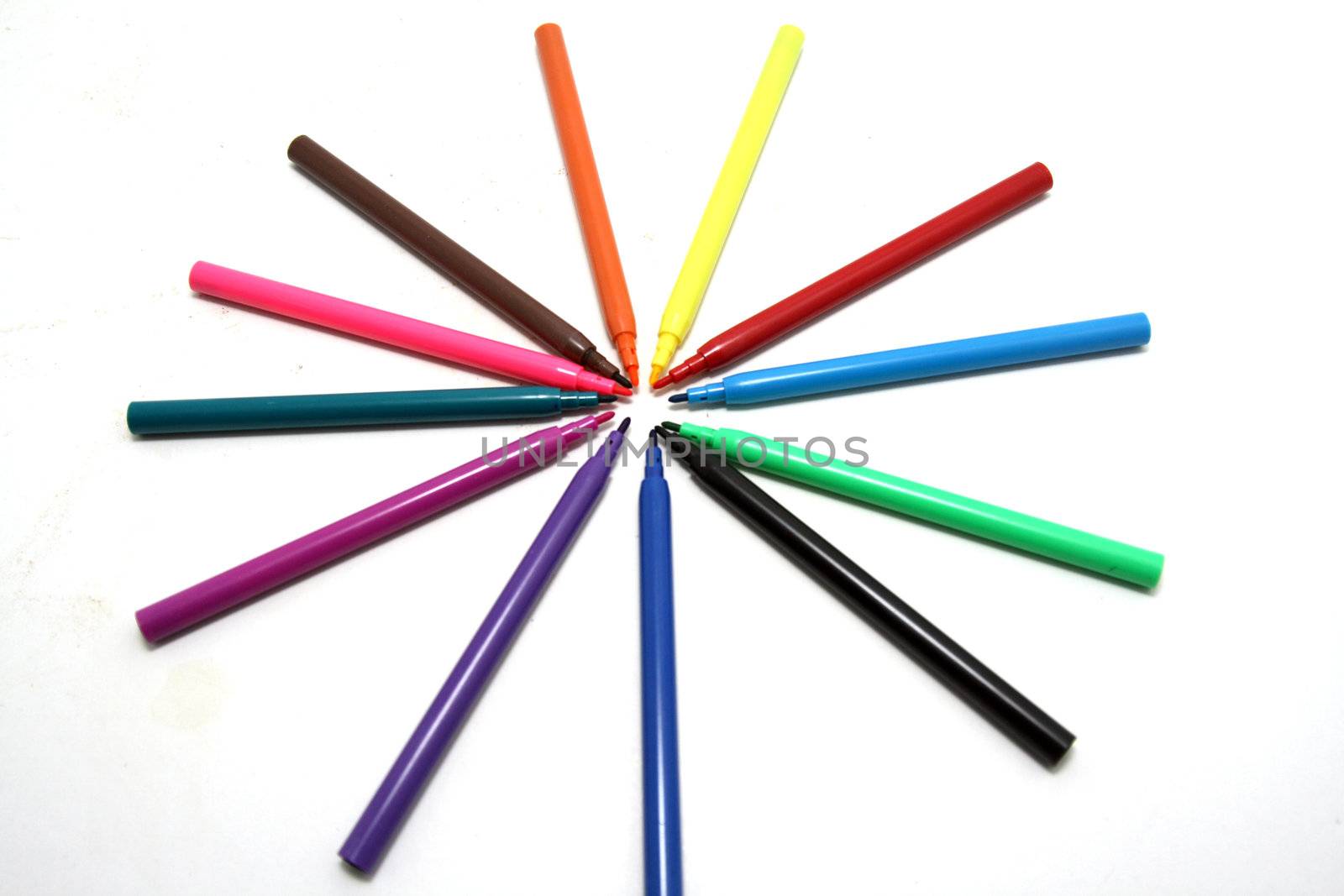 beautiful colored pencils ans pens