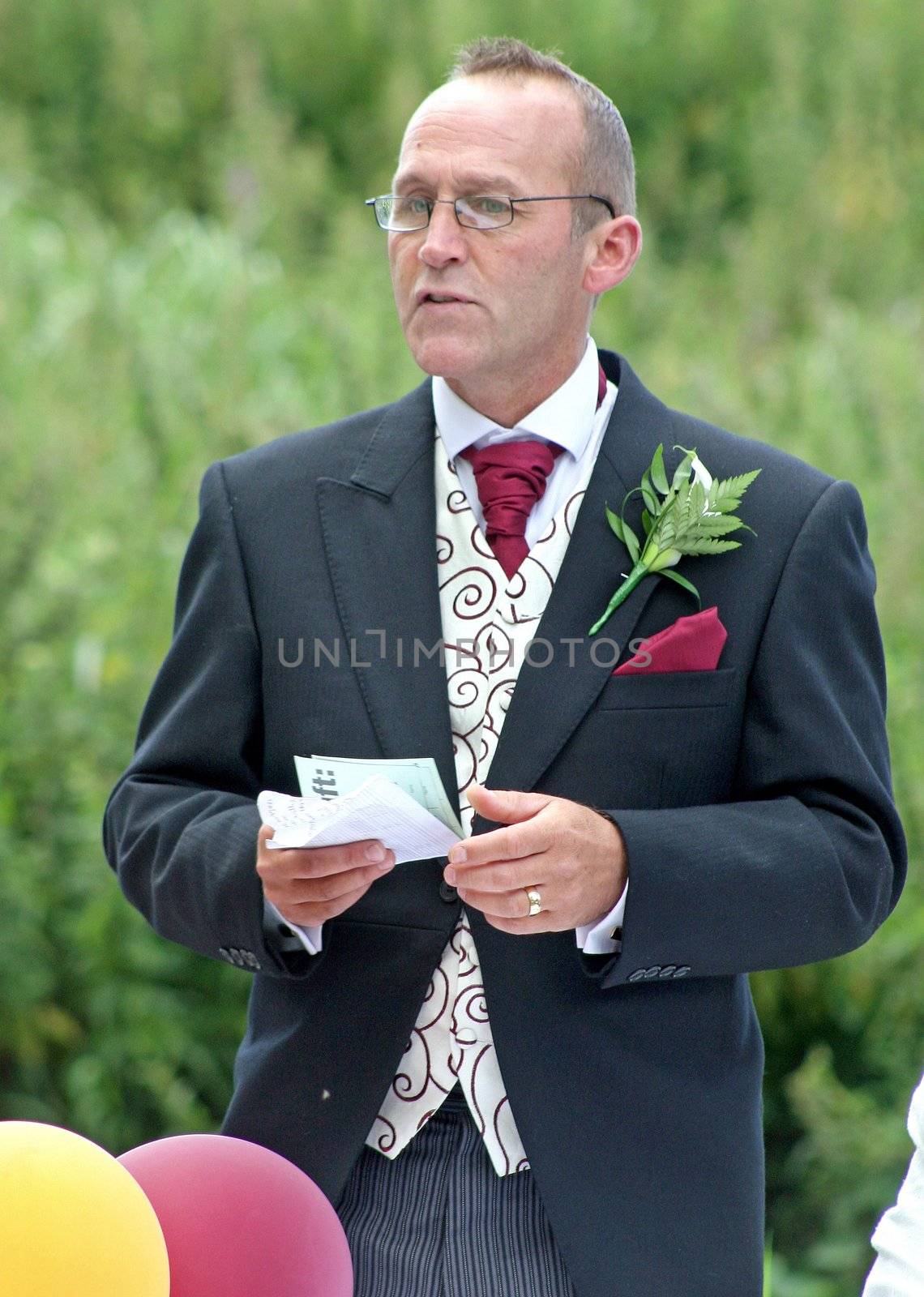 The Groom giving his Speech after his Wedding