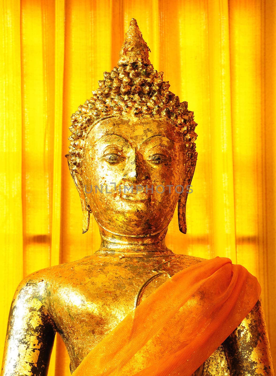 principle Buddha image in a temple, image of Buddha in a temple of Thailand