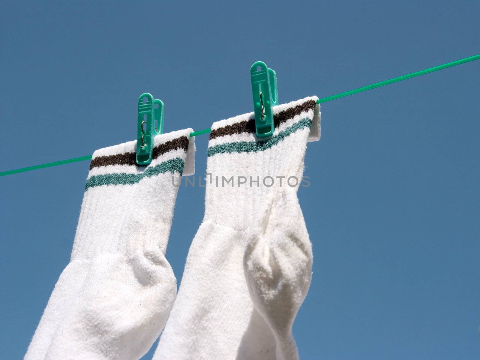 Socks hanging on the rope