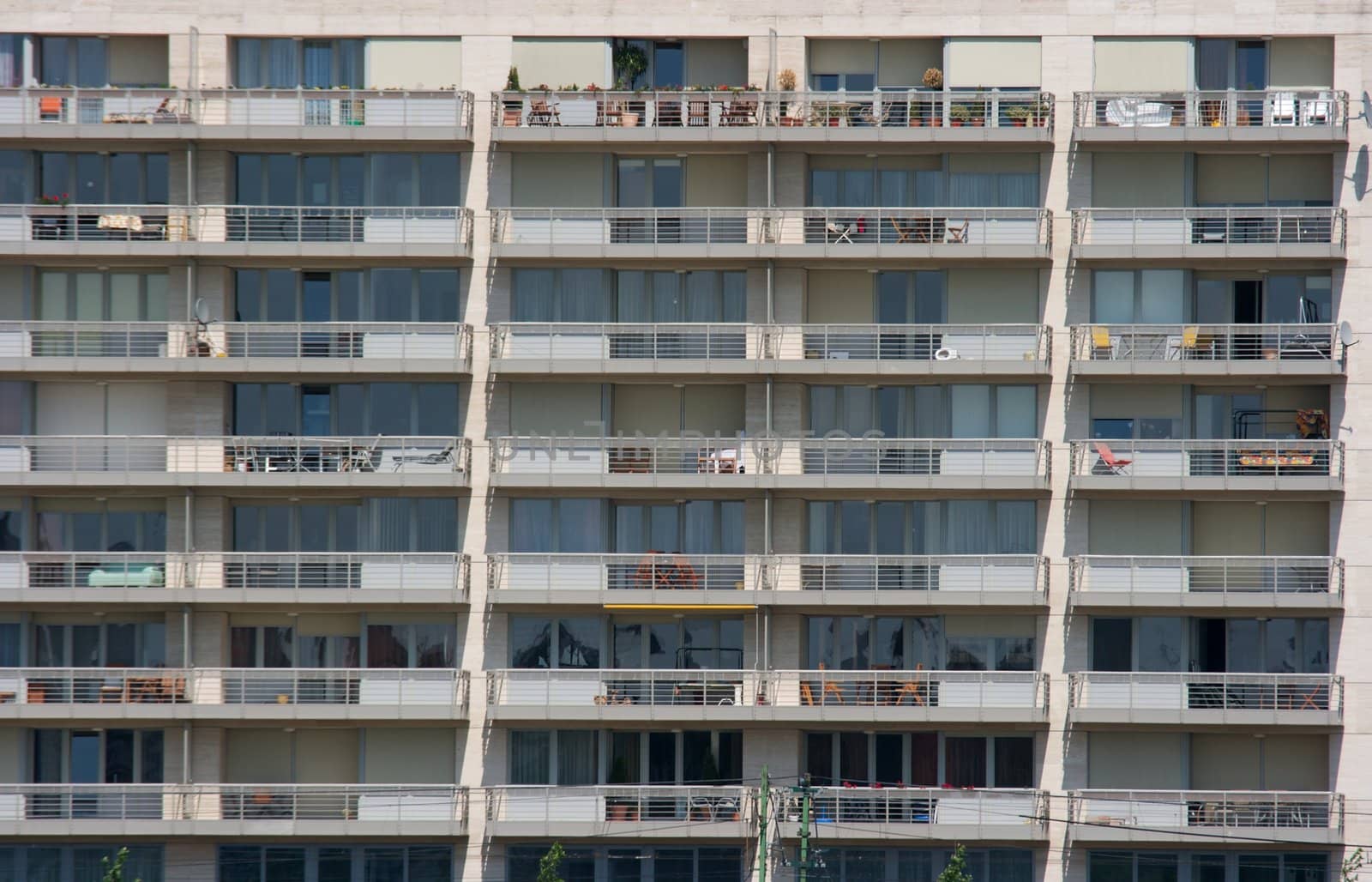 Front part of a block of flats building 