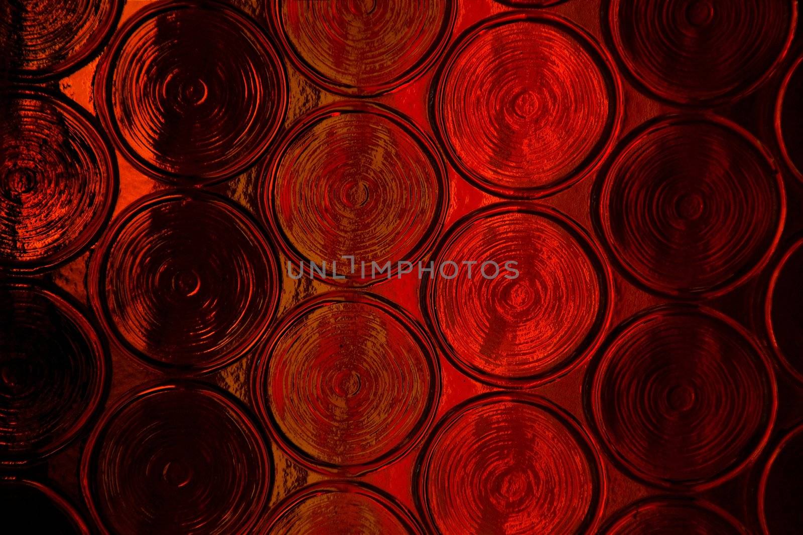 Decorated glass background with circle pattern