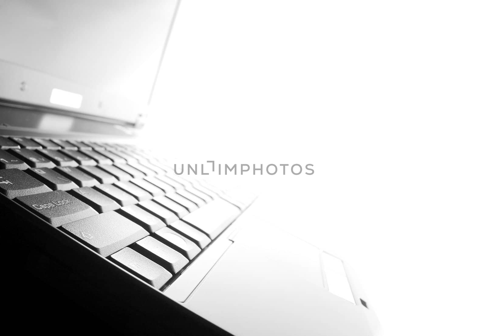 Highkey image of a black laptop