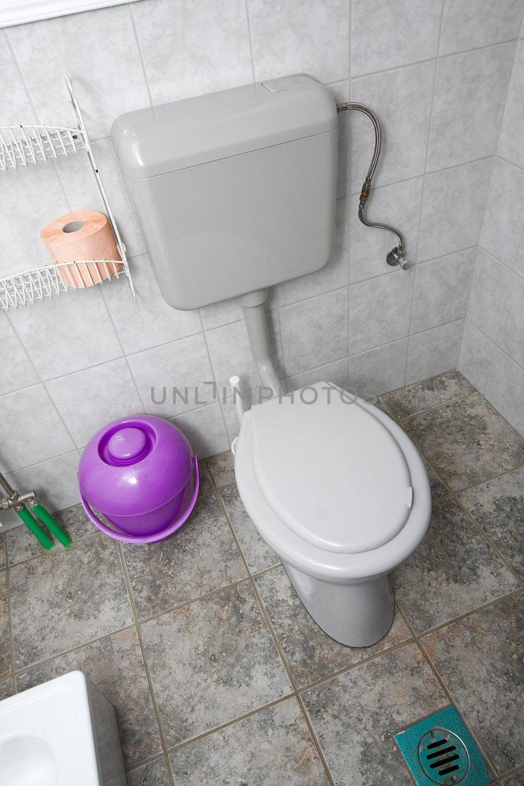 Toilet in a household bathroom