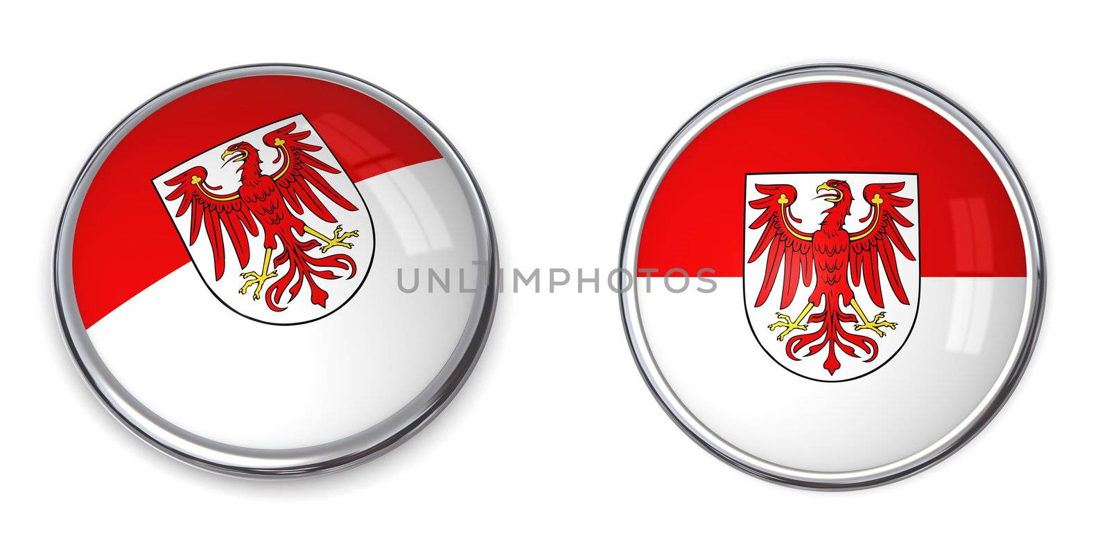 button style banner in 3D of Brandeburg/Germany