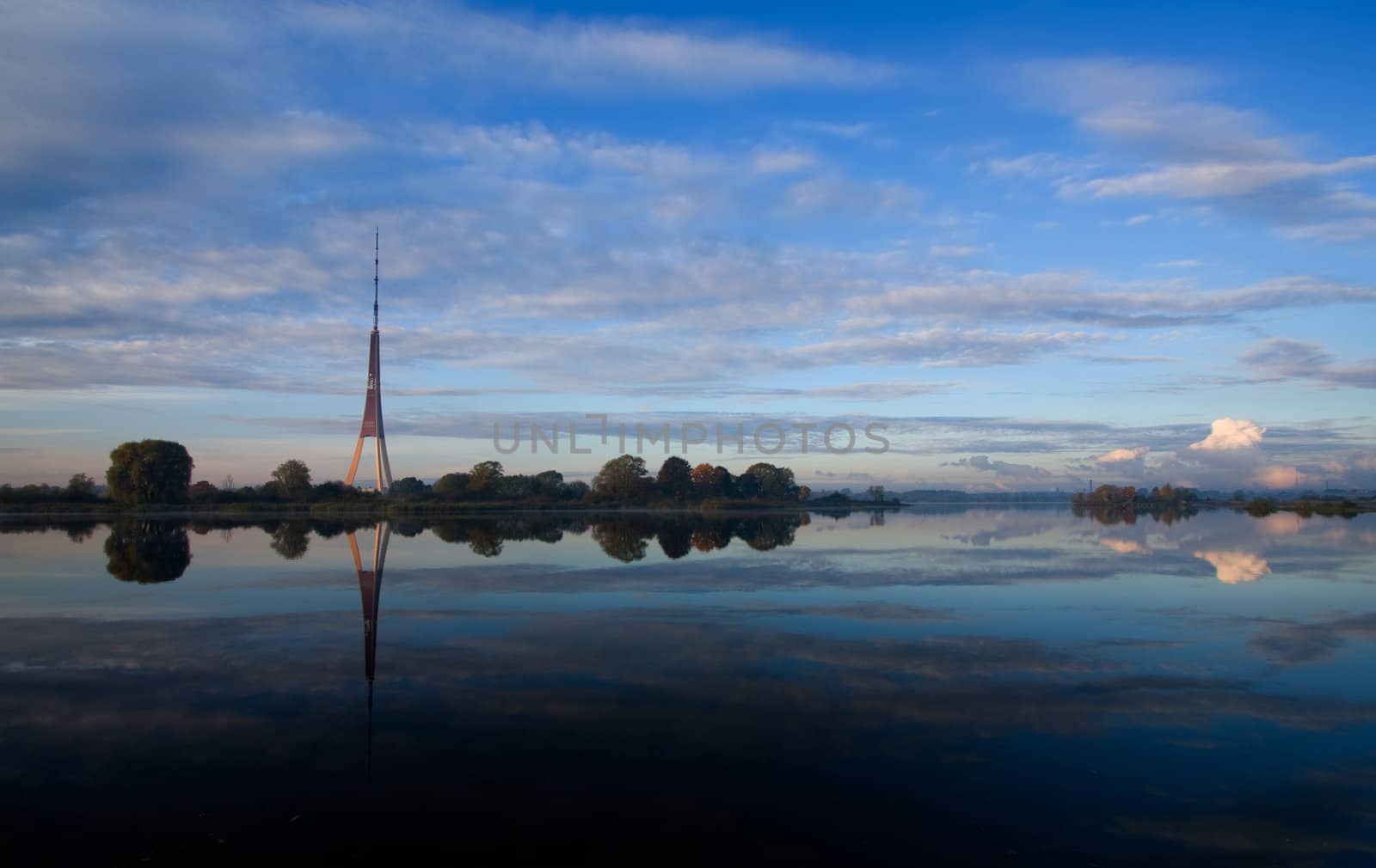 TV Tower reflection Riga Latvia