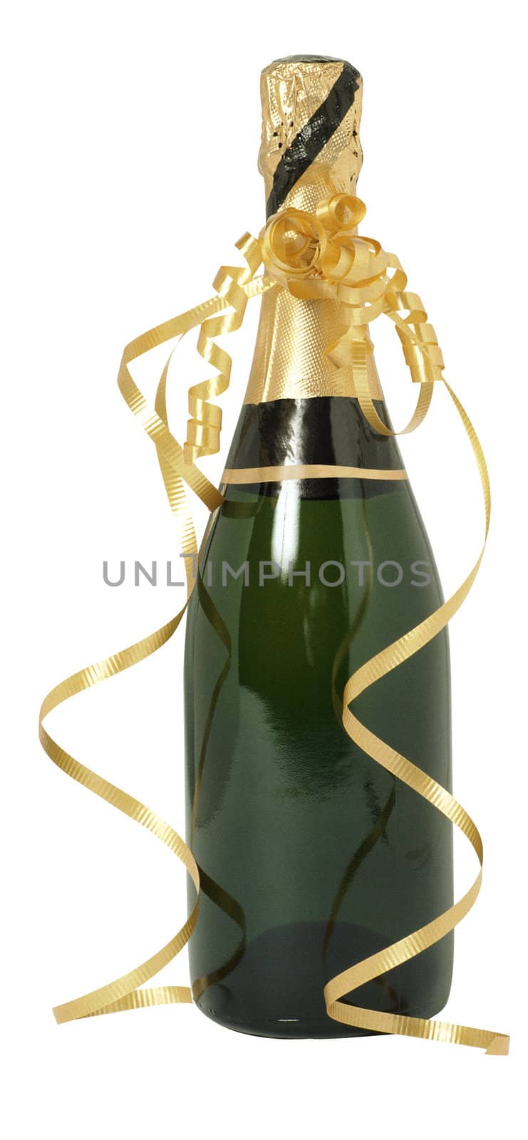 A Unopened bottle of champagne