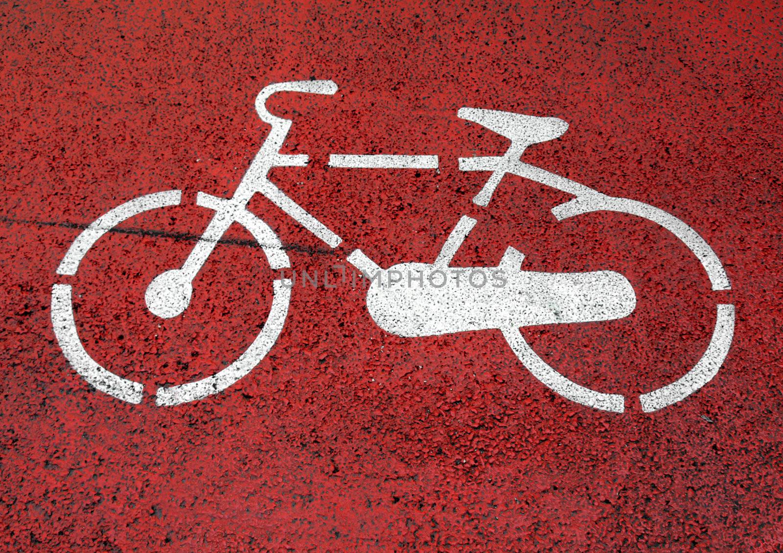 Stencil bike sign on a bicycle lane