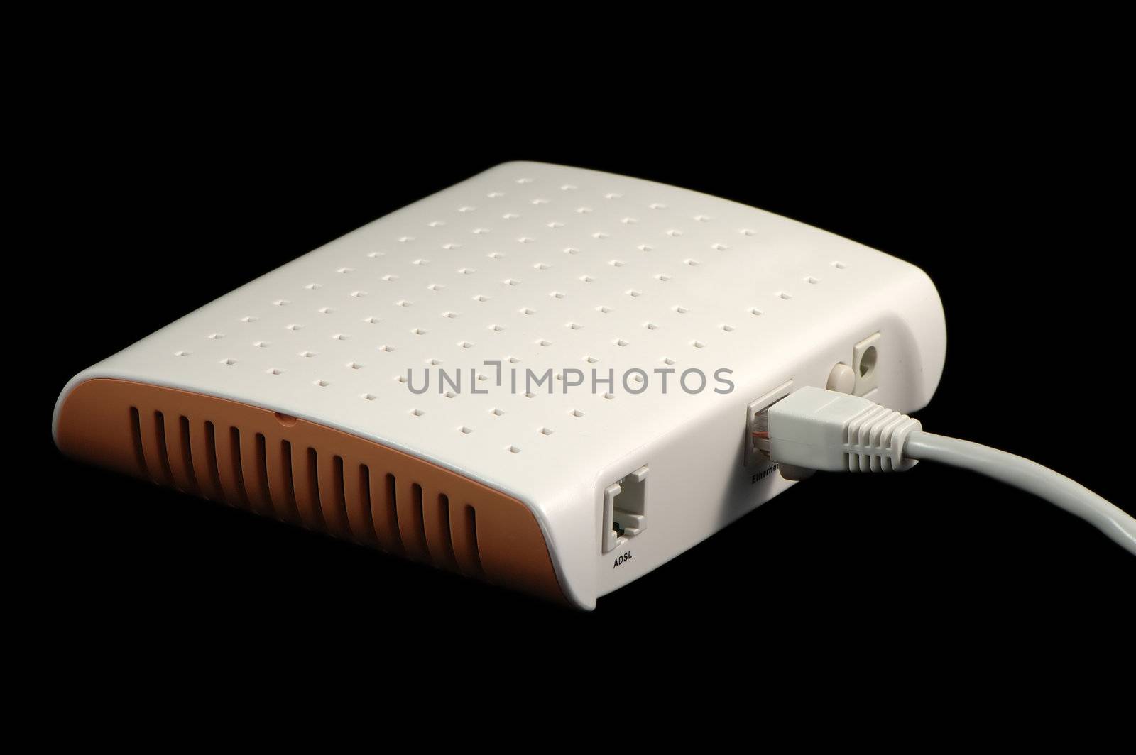Detail of rear part of cable modem
