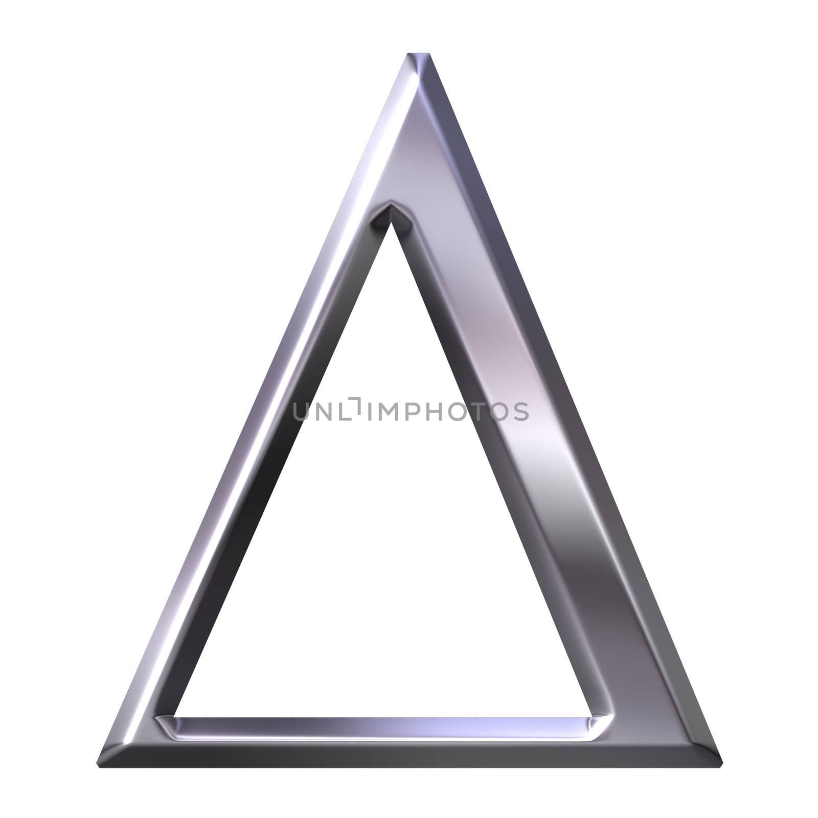 3D Silver Greek Letter Delta by Georgios