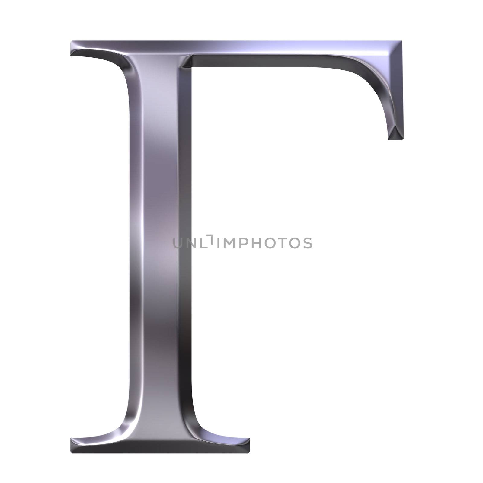 3D Silver Greek Letter Gamma by Georgios