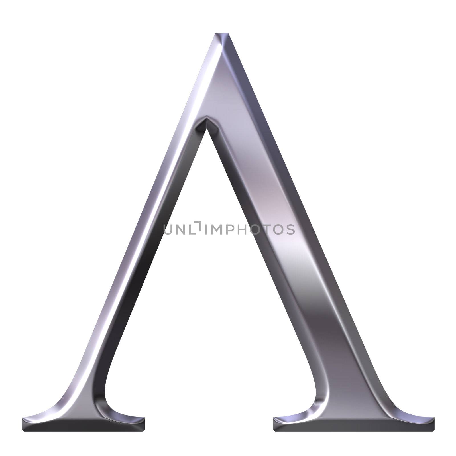 3D Silver Greek Letter Lambda by Georgios