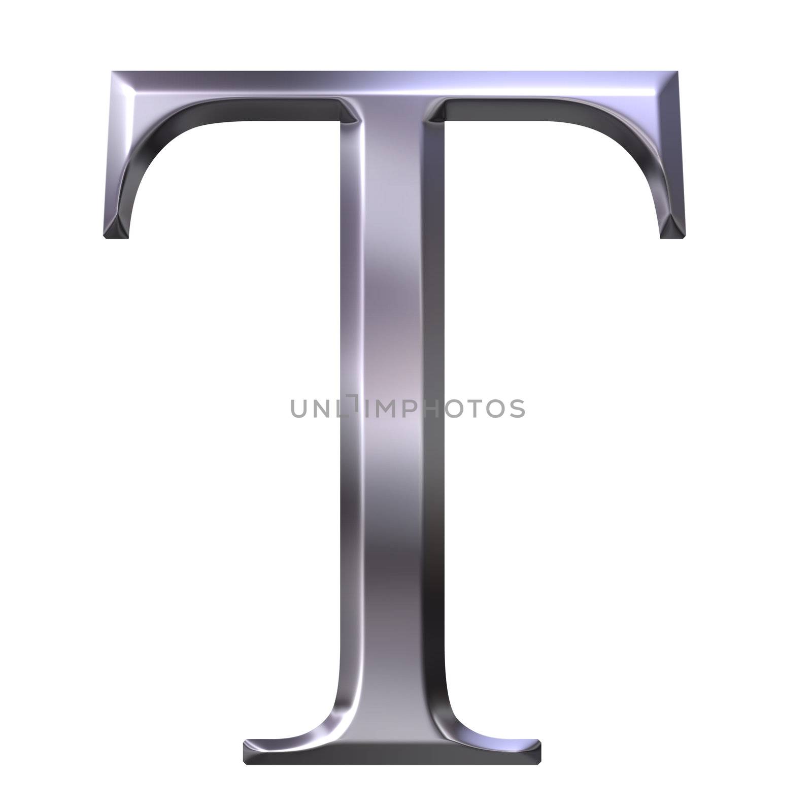 3D Silver Greek Letter Tau by Georgios